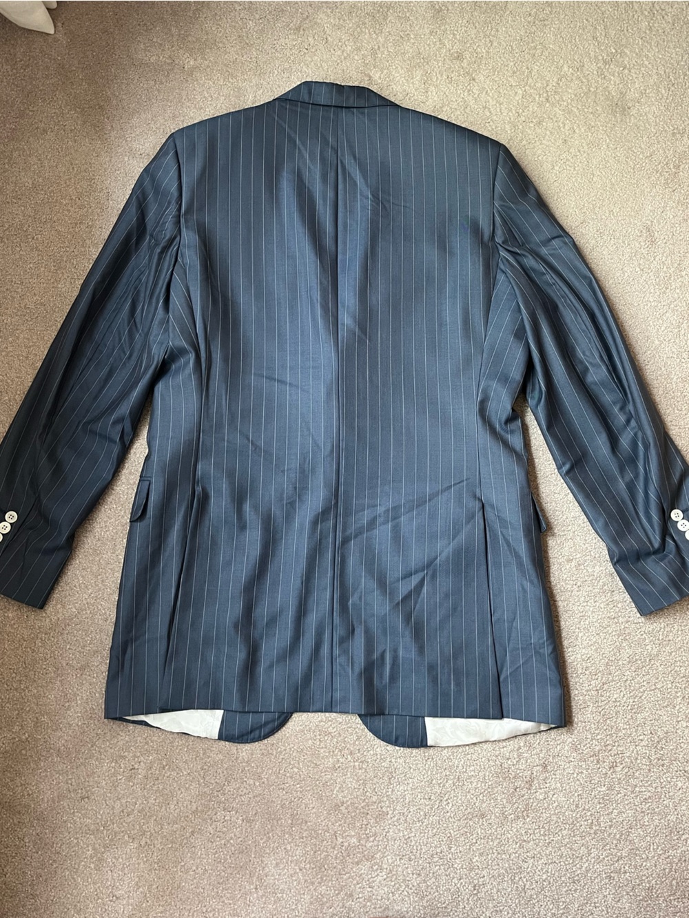 Holland & Sherry Savile Row London Blazer Jacket navy pinstripe 43 - Picture 7 of 12